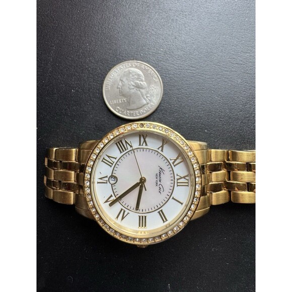 Kenneth Cole New York Two Tone Stainless Steel Ladies Watch Mother Of Pearl - Picture 10 of 10